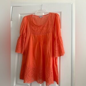 Coral Eyelet Coverup